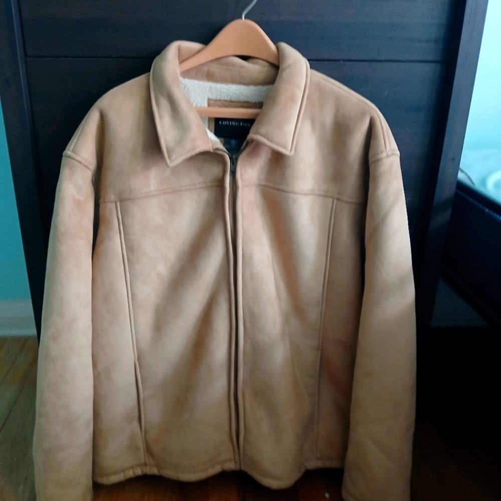 Convington Men's Faux Suede Zip up Jacket
